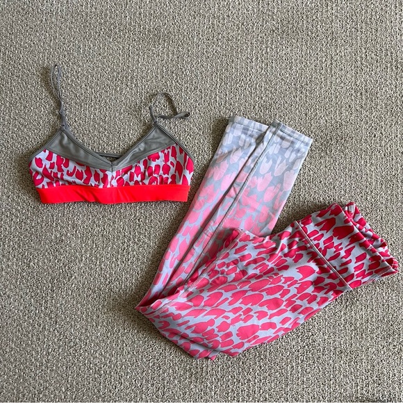 Alo Yoga Airbrush Jungle Ombré Leggings, Bra Top Matching Set - Picture 14 of 14